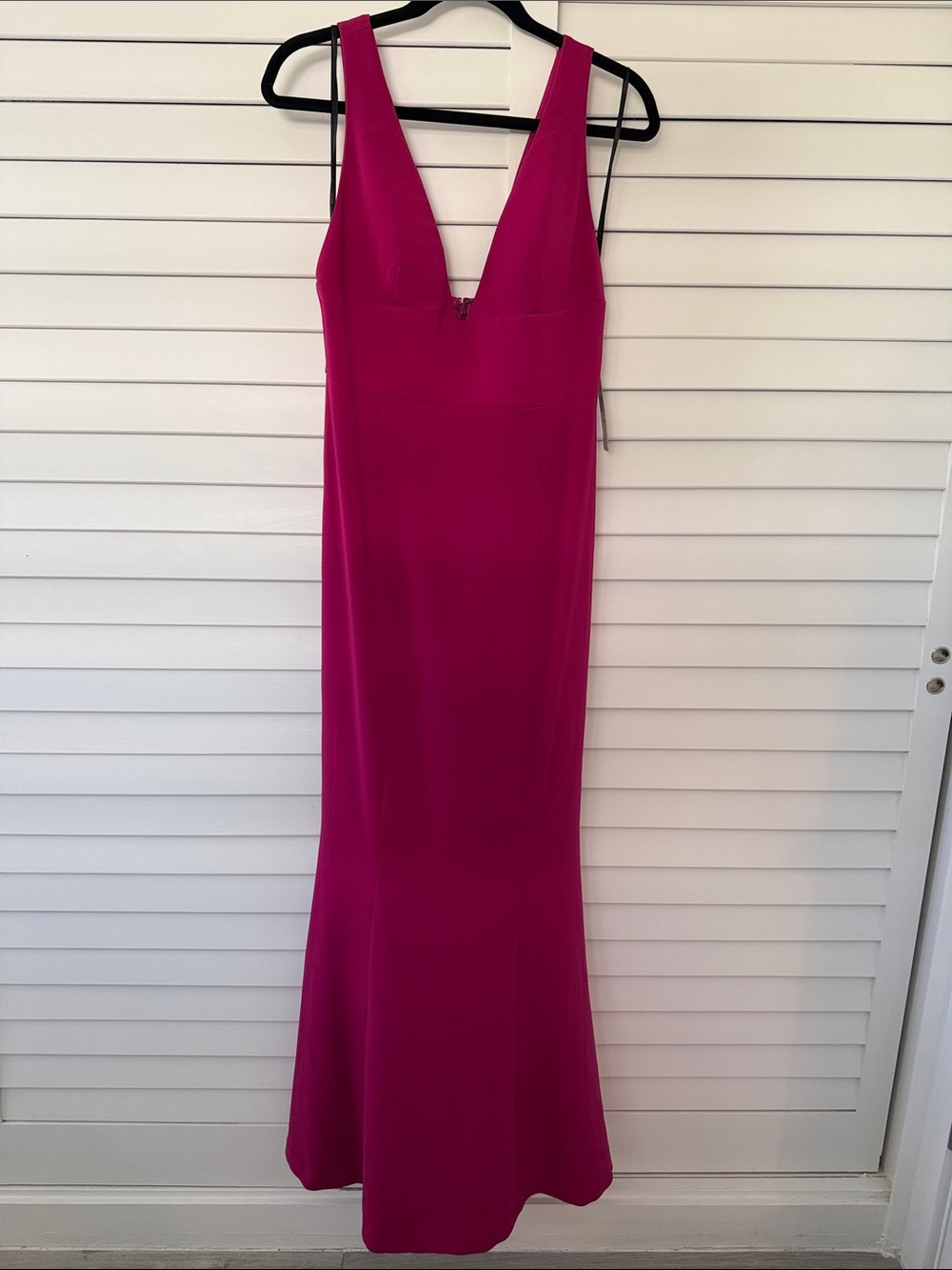 Laundry By Shelli Segal Fuchsia Deep V Maxi Dress
